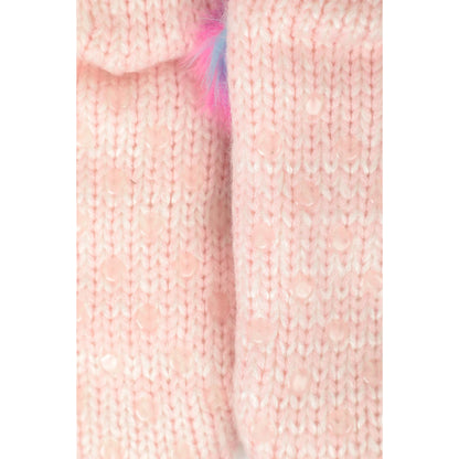 Pink-Blue - Close up - Mountain Warehouse Childrens-Kids Unicorn Slip Resistant Socks