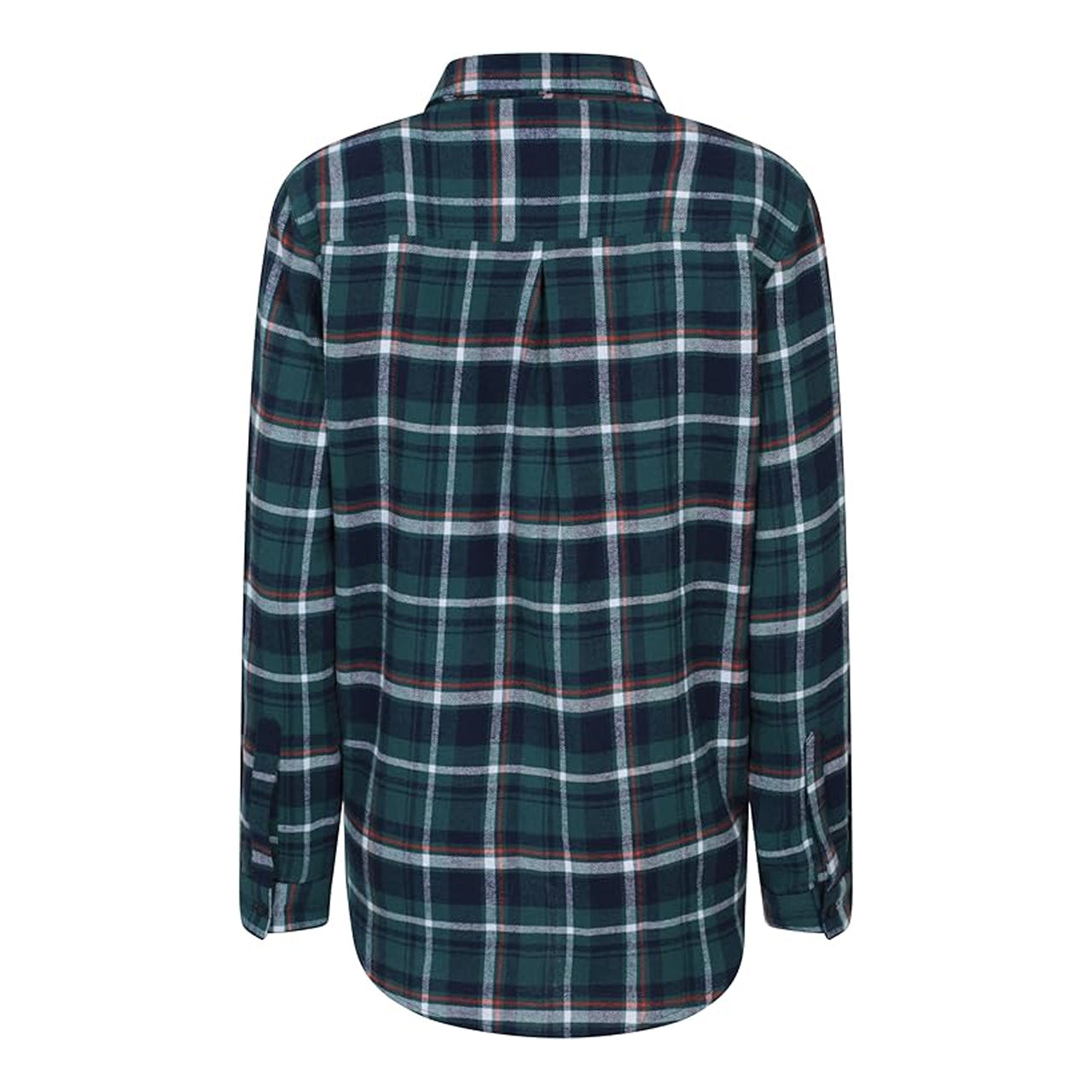 Teal - Back - Mountain Warehouse Womens-Ladies Balsam Brushed Flannel Longline Shirt