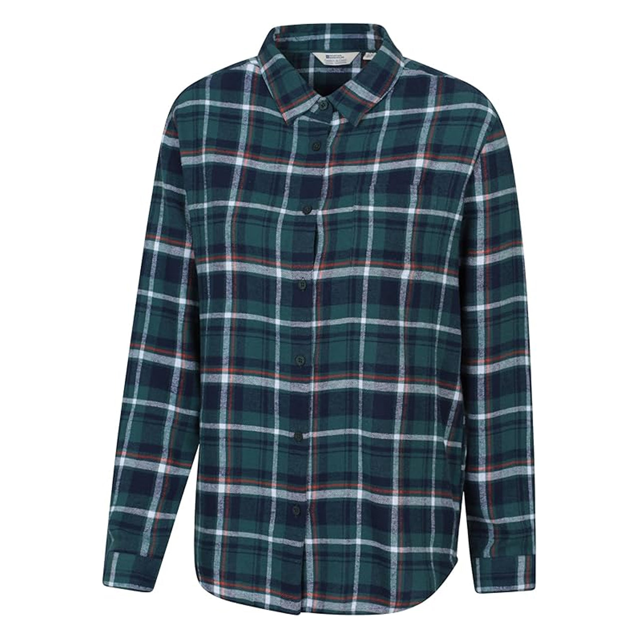 Teal - Lifestyle - Mountain Warehouse Womens-Ladies Balsam Brushed Flannel Longline Shirt