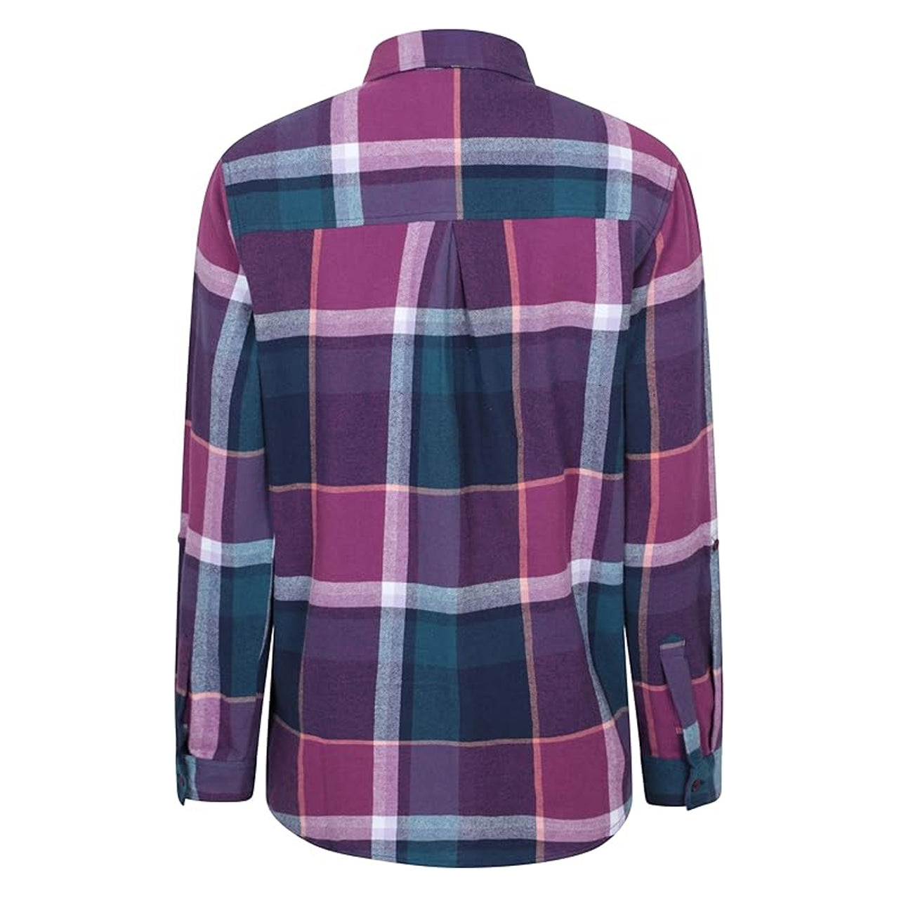 Purple - Back - Mountain Warehouse Womens-Ladies Balsam Brushed Flannel Longline Shirt