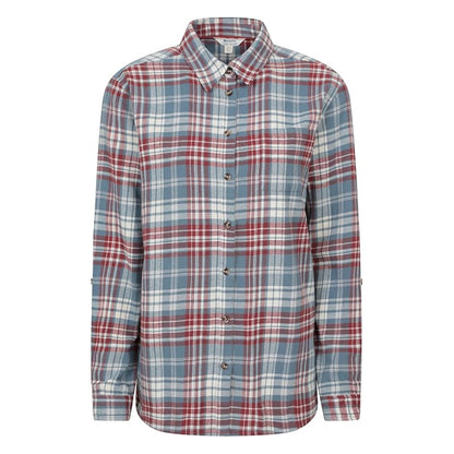 Pale Blue - Front - Mountain Warehouse Womens-Ladies Balsam Brushed Flannel Longline Shirt