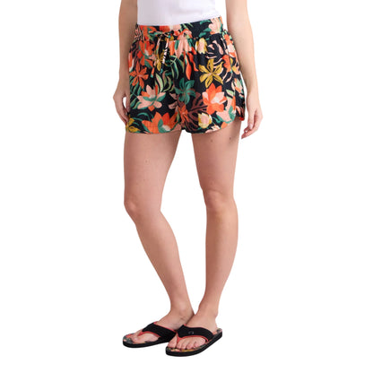Black - Side - Animal Womens-Ladies Sand Dune Recycled Printed Shorts