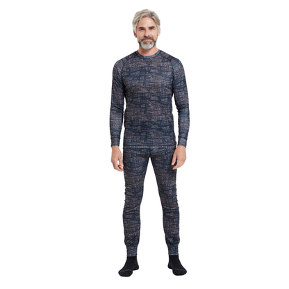 Black - Pack Shot - Mountain Warehouse Mens Talus Printed Long-Sleeved Thermal Top