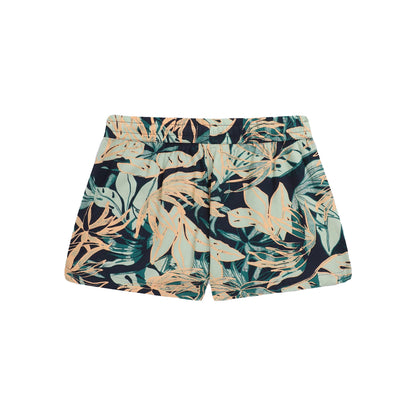 Navy - Back - Animal Womens-Ladies Sand Dune Recycled Leaf Print Shorts