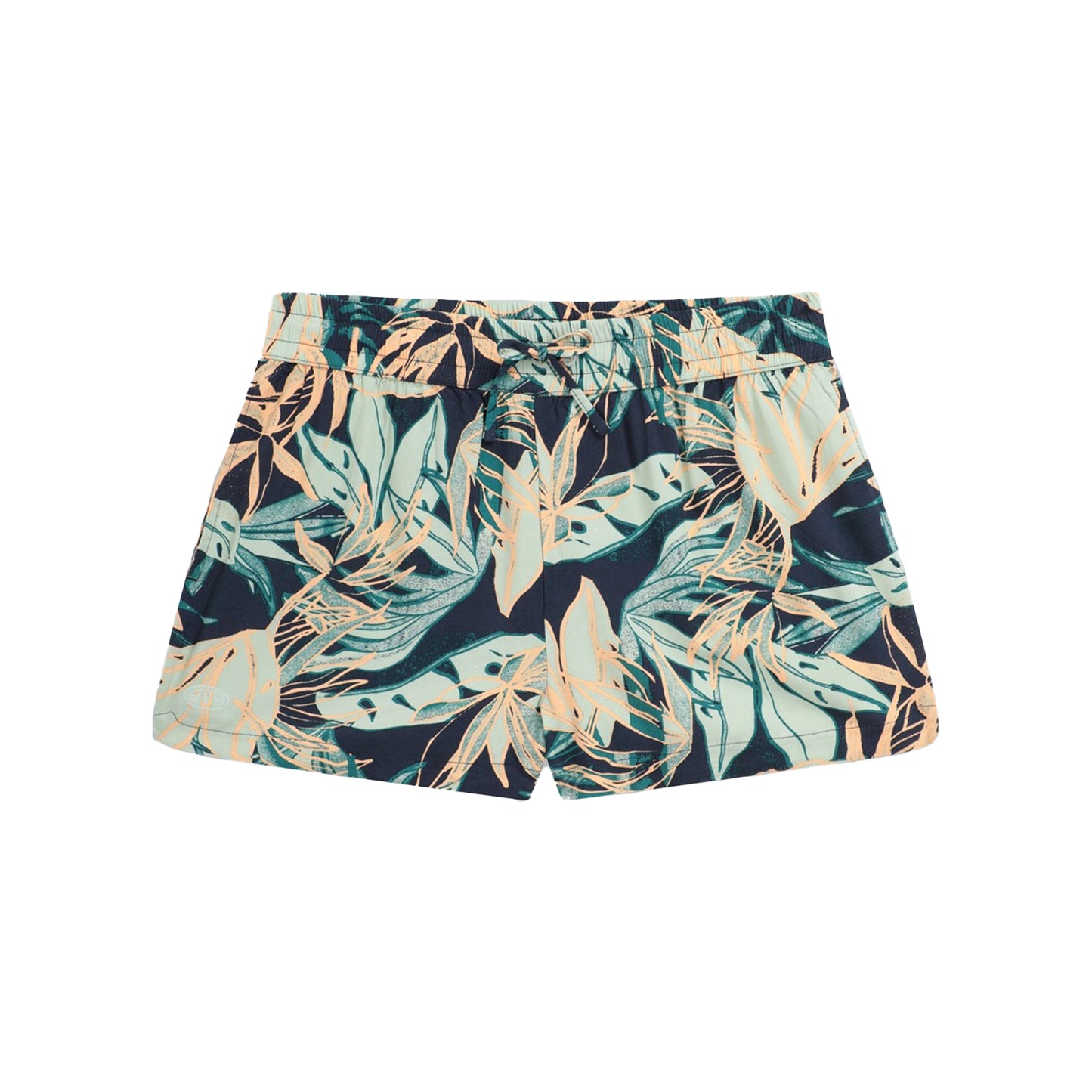 Navy - Front - Animal Womens-Ladies Sand Dune Recycled Leaf Print Shorts