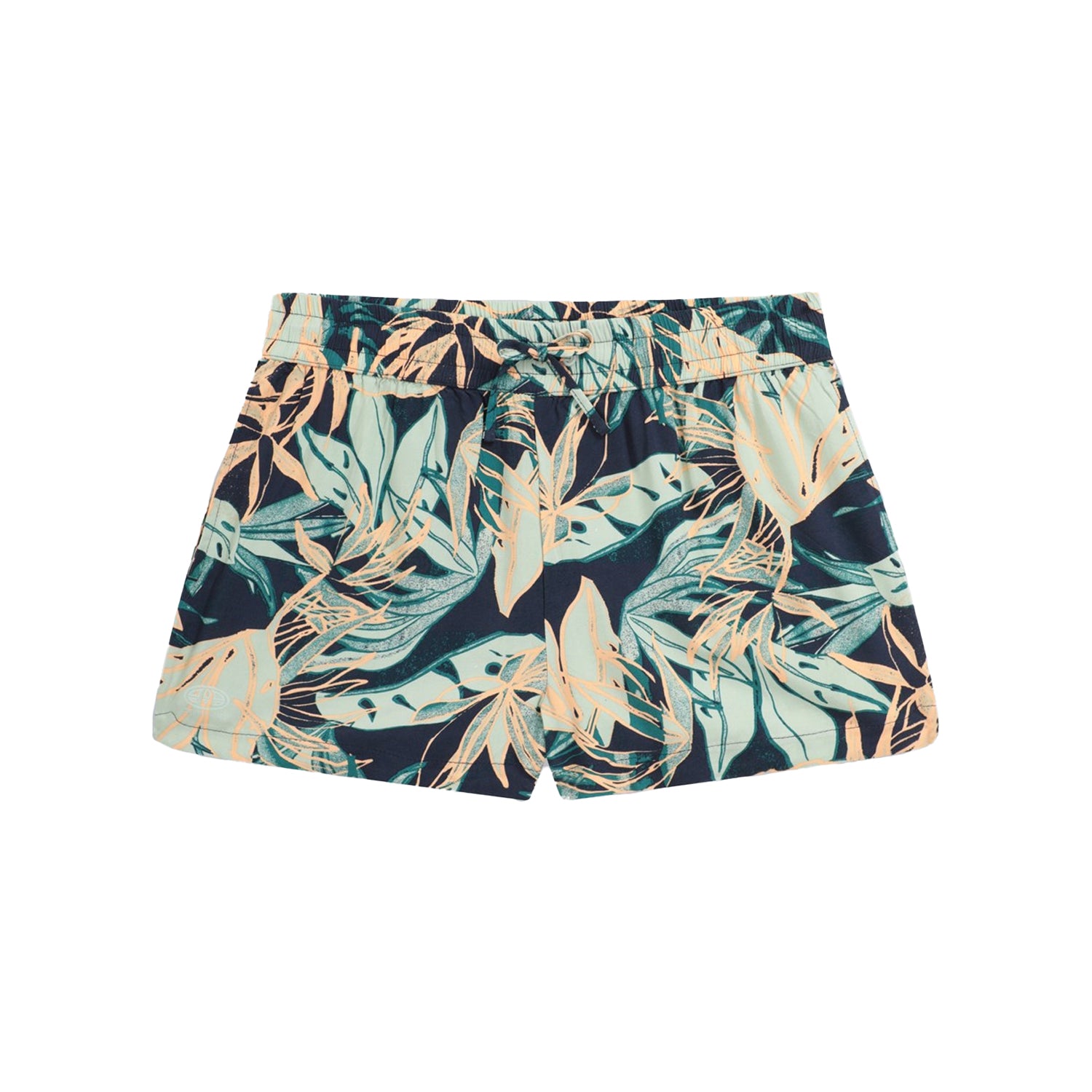 Navy - Front - Animal Womens-Ladies Sand Dune Recycled Leaf Print Shorts