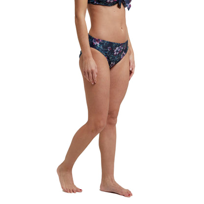 Navy - Side - Animal Womens-Ladies Docks Floral Bikini Bottoms