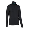 Black - Lifestyle - Mountain Warehouse Womens-Ladies Half Zip Long-Sleeved Running Midlayer