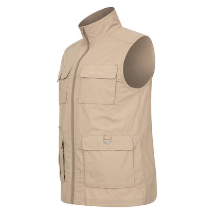 Beige - Side - Mountain Warehouse Mens Trek II Gilet