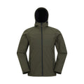 Dark Khaki - Front - Mountain Warehouse Mens Exodus Waterproof Soft Shell Jacket