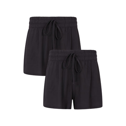 Black - Front - Mountain Warehouse Womens-Ladies Vibe Casual Shorts (Pack of 2)