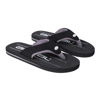 Jet Black - Front - Animal Mens Jekyl Recycled Flip Flops