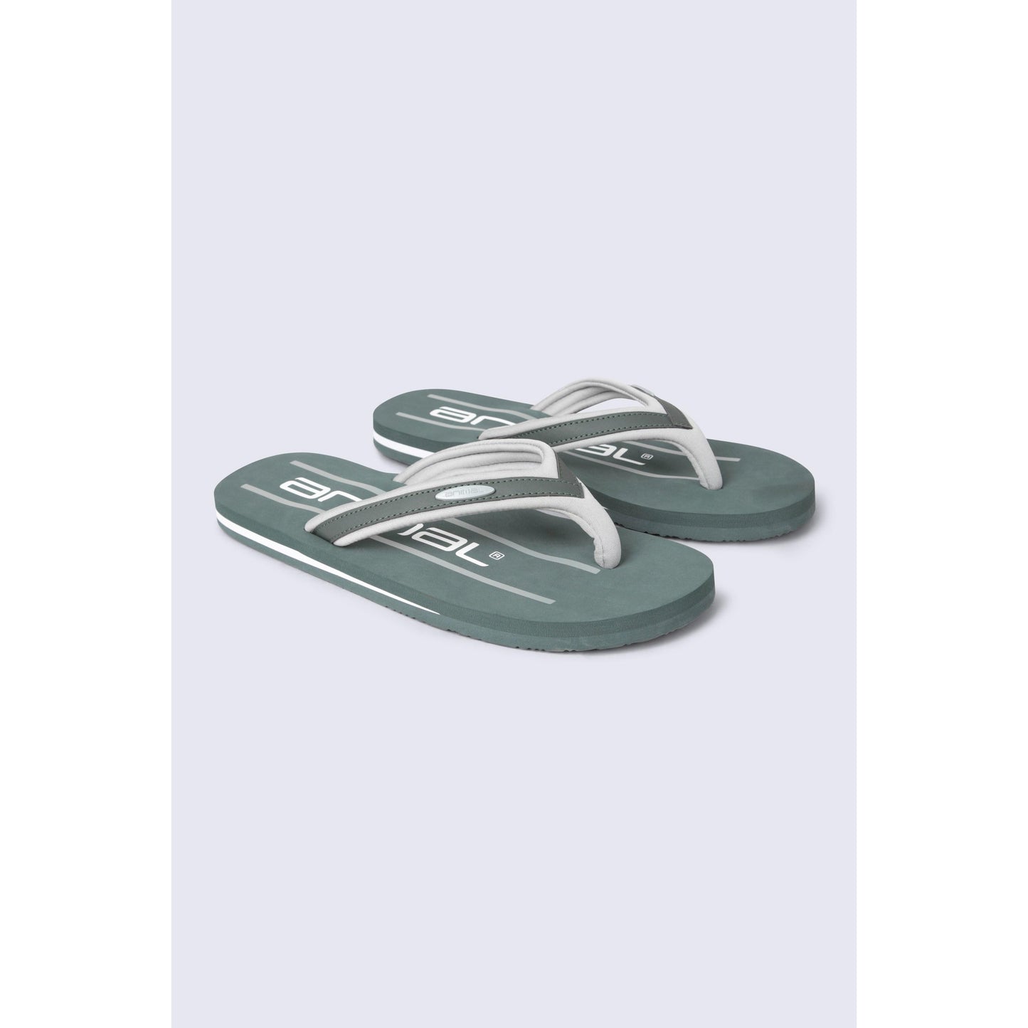 Dark Khaki - Front - Animal Mens Jekyl Recycled Flip Flops
