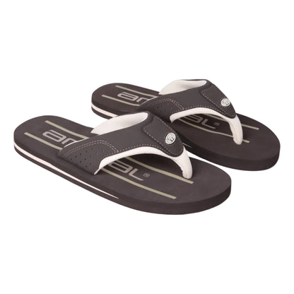 Dark Brown - Front - Animal Mens Jekyl Recycled Flip Flops