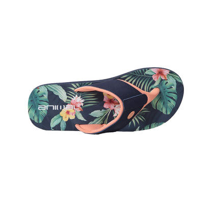 Navy - Back - Animal Womens-Ladies Swish Recycled Flip Flops