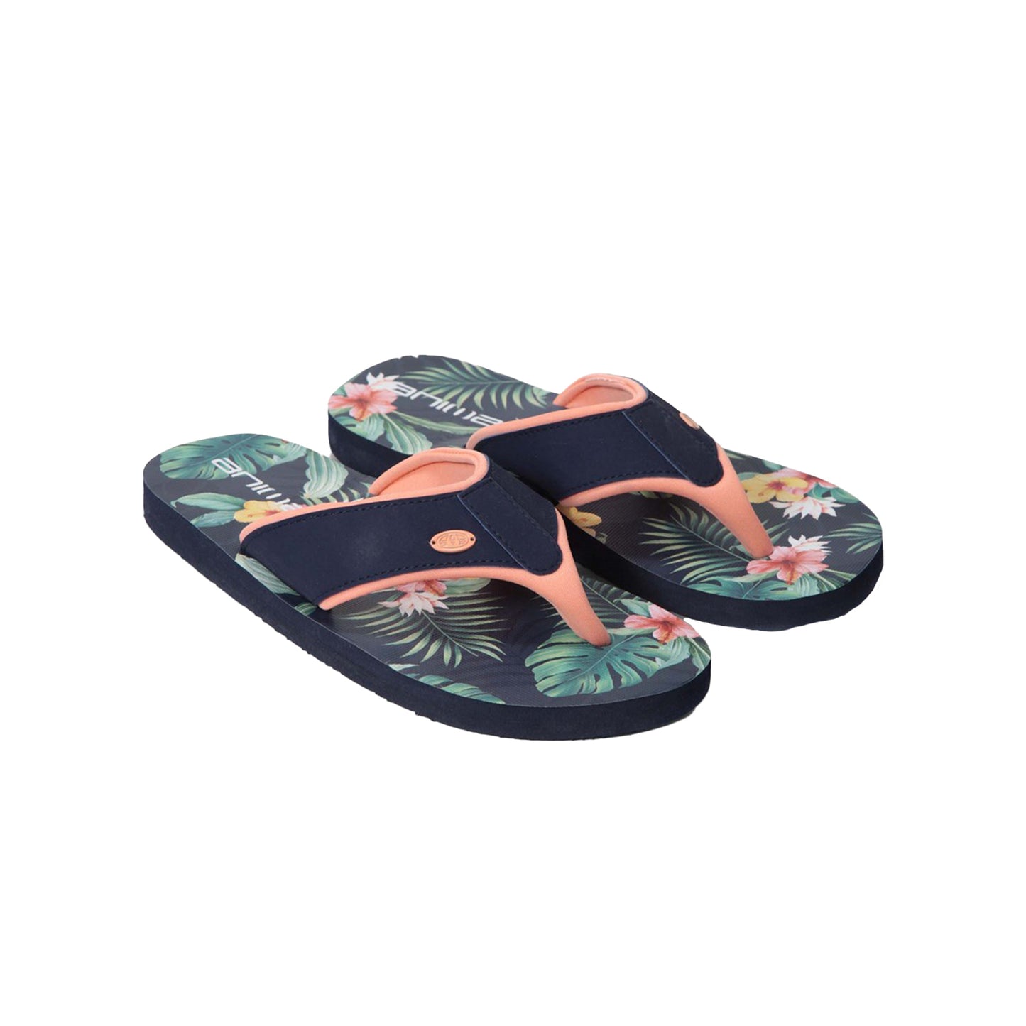 Navy - Front - Animal Womens-Ladies Swish Recycled Flip Flops