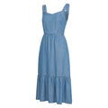 Blue - Side - Mountain Warehouse Womens-Ladies Zante Tiered Chambray Midi Dress