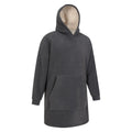 Grey - Side - Mountain Warehouse Mens Snug Borg Hoodie Blanket