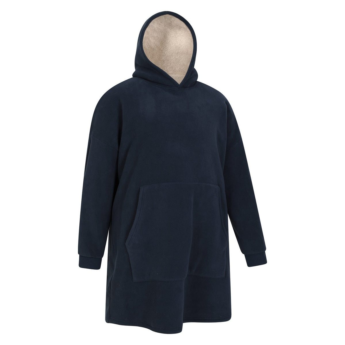 Navy - Side - Mountain Warehouse Mens Snug Borg Hoodie Blanket