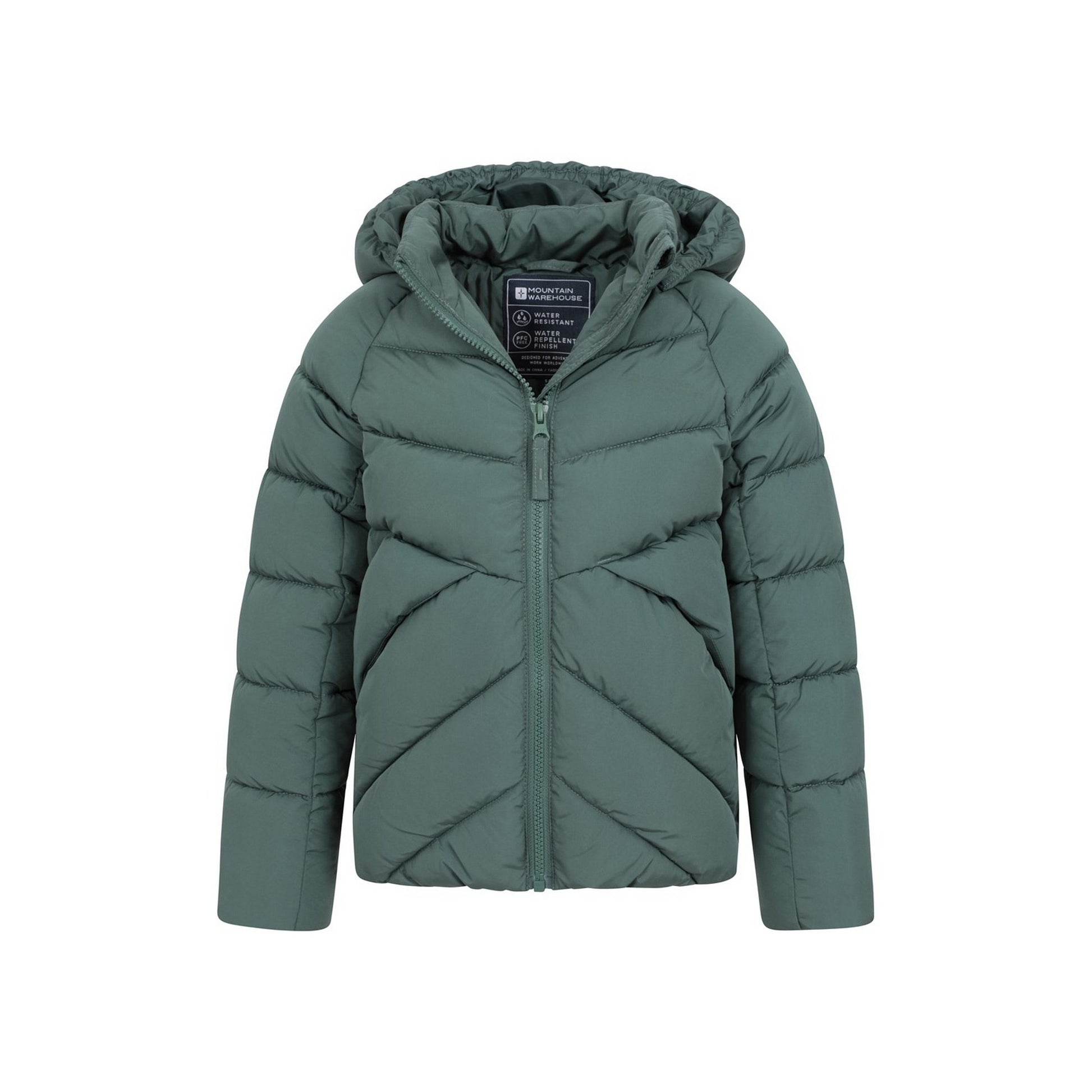 Green - Pack Shot - Mountain Warehouse Childrens-Kids Chill Padded Jacket