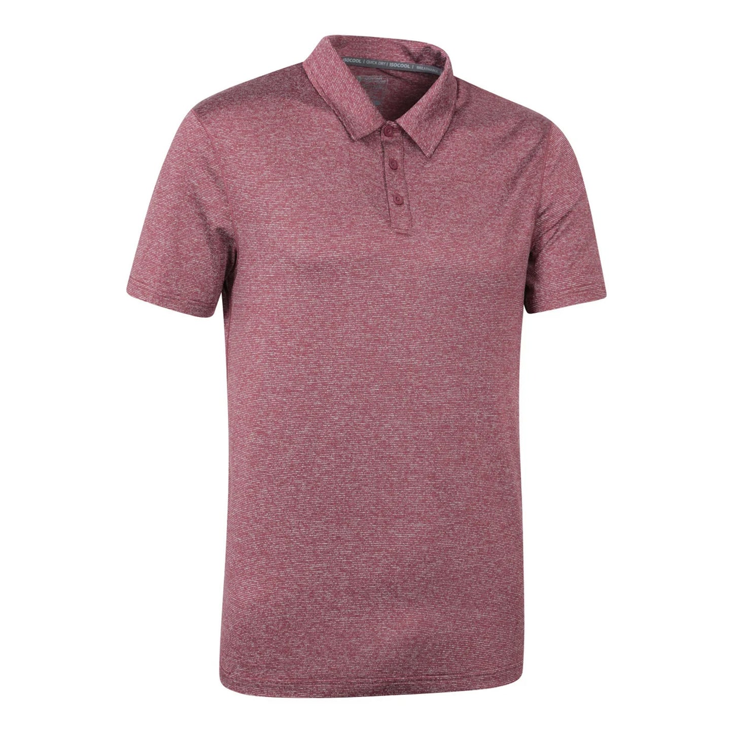 Burgundy - Side - Mountain Warehouse Mens Agra Stripe Polo Shirt