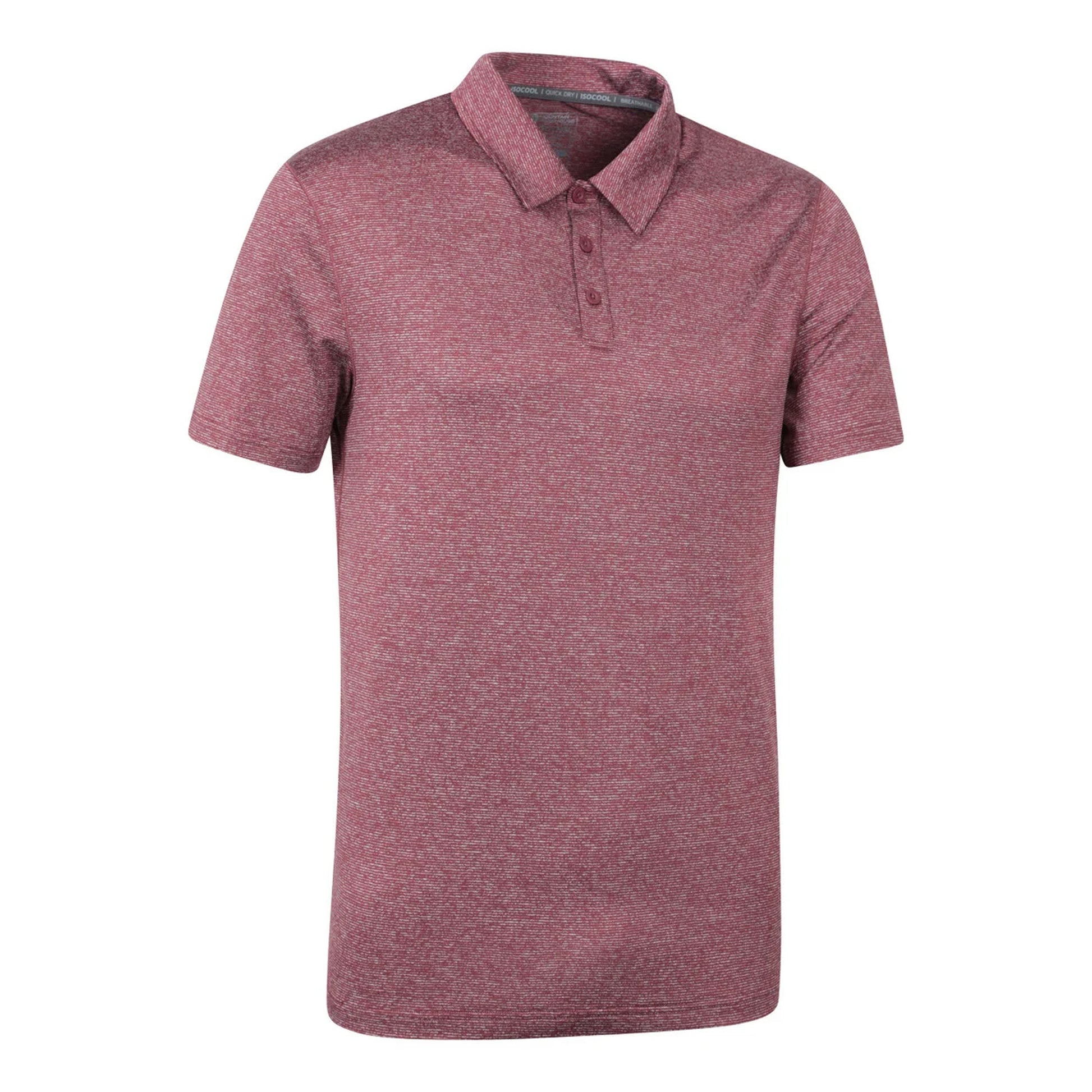 Burgundy - Side - Mountain Warehouse Mens Agra Stripe Polo Shirt