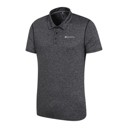 Black - Side - Mountain Warehouse Mens Agra Stripe Polo Shirt