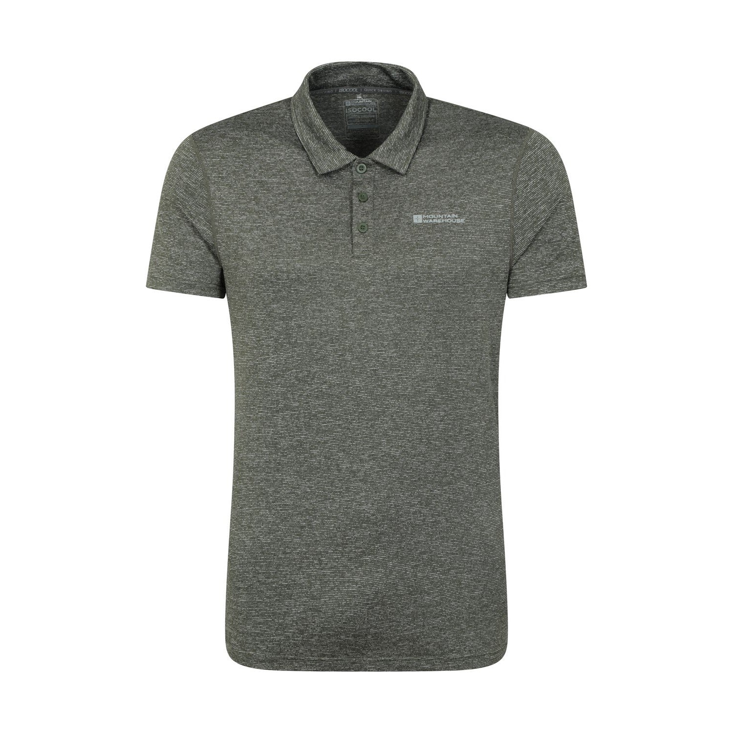 Green - Front - Mountain Warehouse Mens Agra Stripe Polo Shirt