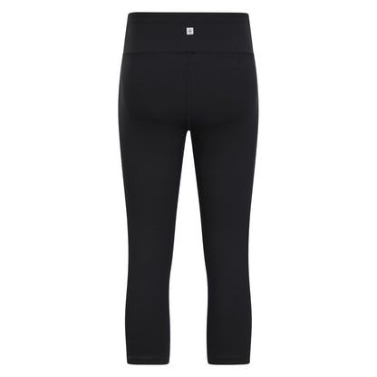 Black - Back - Mountain Warehouse Womens-Ladies Blackout Capri High Waist Leggings