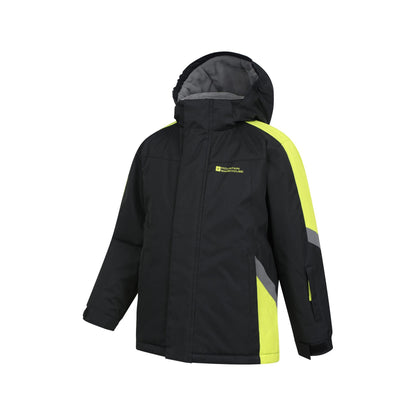 Jet Black - Side - Mountain Warehouse Childrens-Kids Raptor Snow Ski Jacket