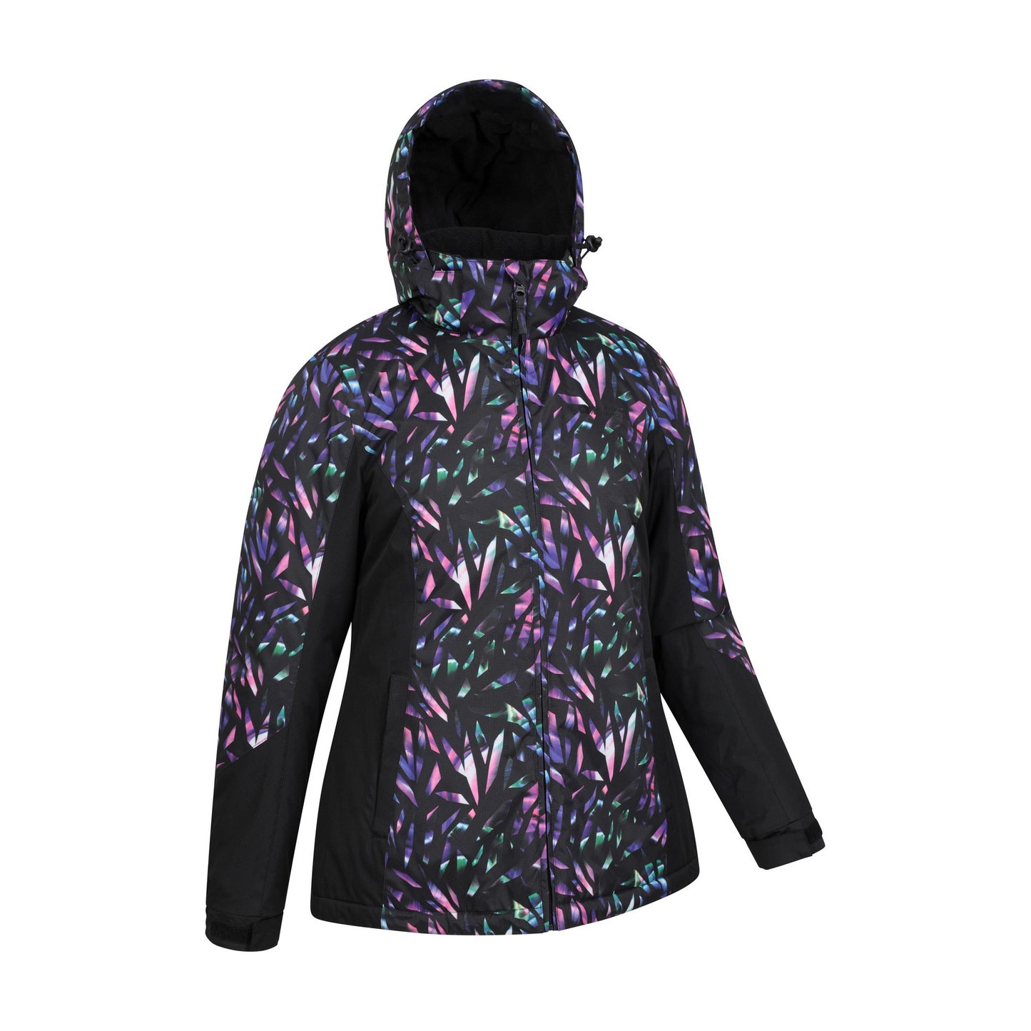 Black-Teal - Side - Mountain Warehouse Womens-Ladies Dawn II Kaleidoscope Ski Jacket