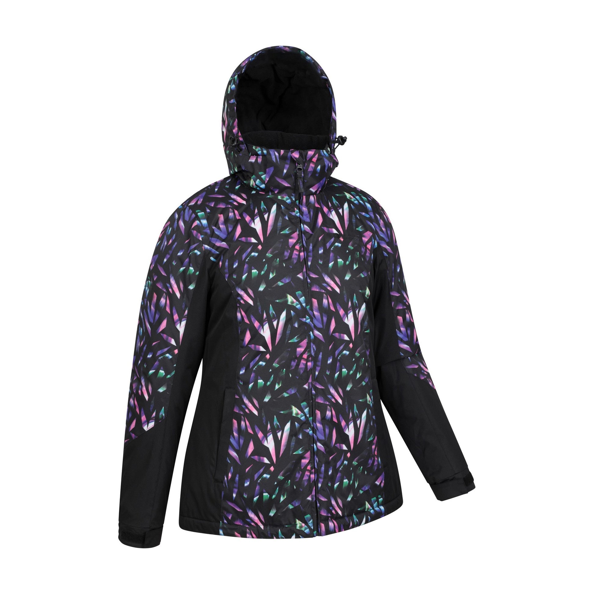 Black-Teal - Side - Mountain Warehouse Womens-Ladies Dawn II Kaleidoscope Ski Jacket