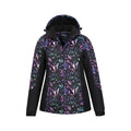 Black-Teal - Pack Shot - Mountain Warehouse Womens-Ladies Dawn II Kaleidoscope Ski Jacket