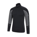 Black - Side - Mountain Warehouse Mens Quiver II Seamless Base Layer Top