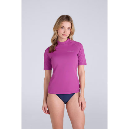 Purple - Front - Animal Womens-Ladies Daisy Logo Recycled Rash Guard