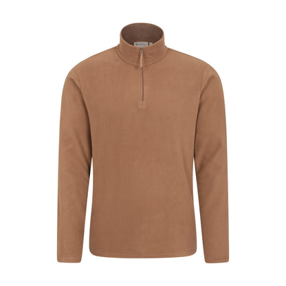 Beige - Front - Mountain Warehouse Mens Camber II Half Zip Fleece Top