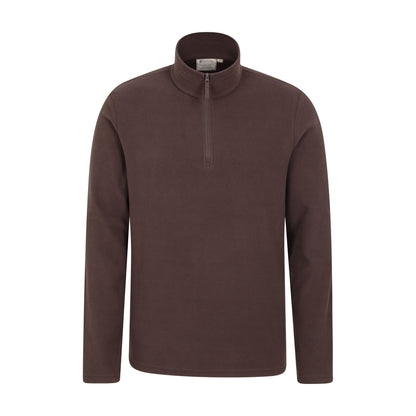 Brown - Front - Mountain Warehouse Mens Camber II Half Zip Fleece Top