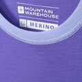 Purple - Lifestyle - Mountain Warehouse Childrens-Kids Merino II Contrast Round Neck Base Layer Top