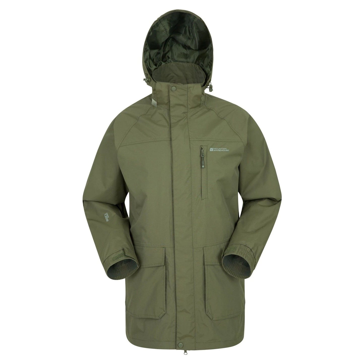 Khaki - Front - Mountain Warehouse Mens Glacier II Long Waterproof Jacket