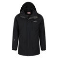 Black - Pack Shot - Mountain Warehouse Mens Glacier II Long Waterproof Jacket