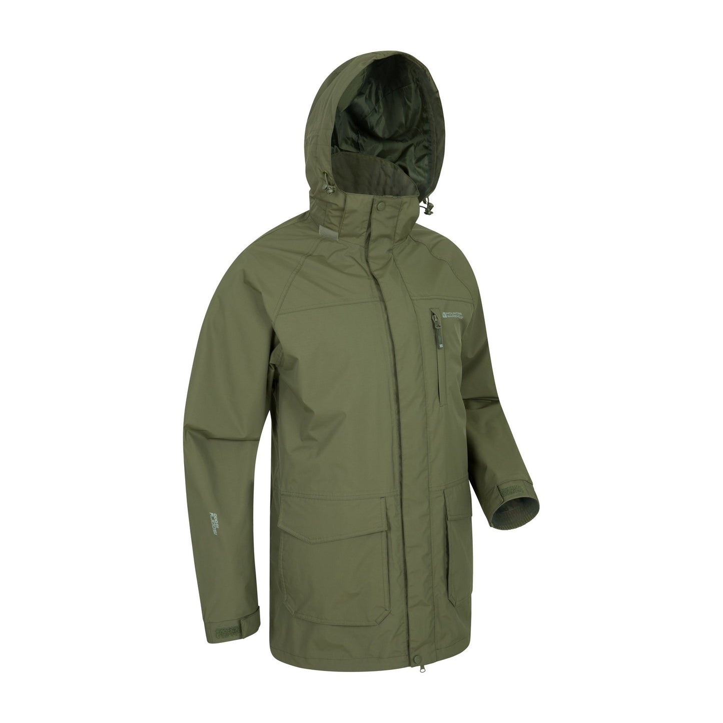 Khaki - Side - Mountain Warehouse Mens Glacier II Long Waterproof Jacket
