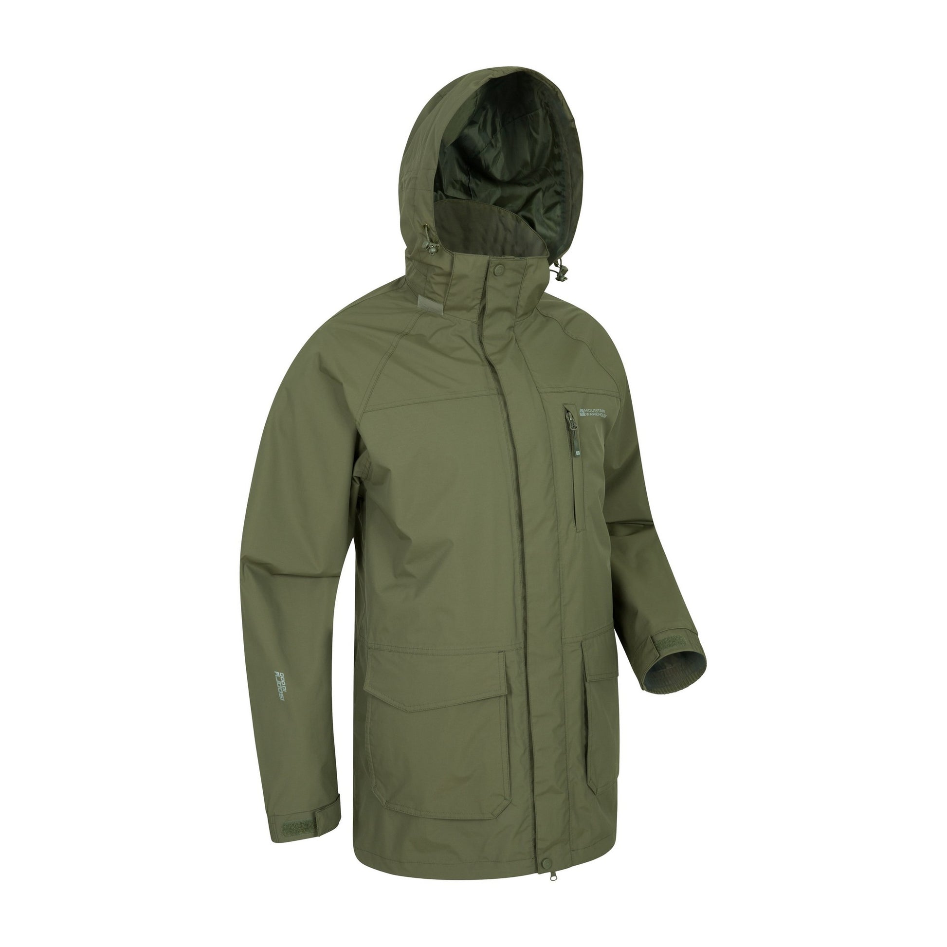 Khaki - Side - Mountain Warehouse Mens Glacier II Long Waterproof Jacket