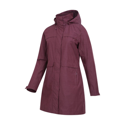 Burgundy - Lifestyle - Mountain Warehouse Womens-Ladies Cloudburst Textured Waterproof Jacket