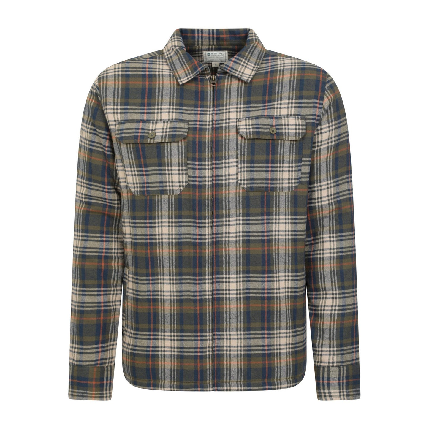 Dark Khaki - Front - Mountain Warehouse Mens Stream II Flannel Lined Shirt