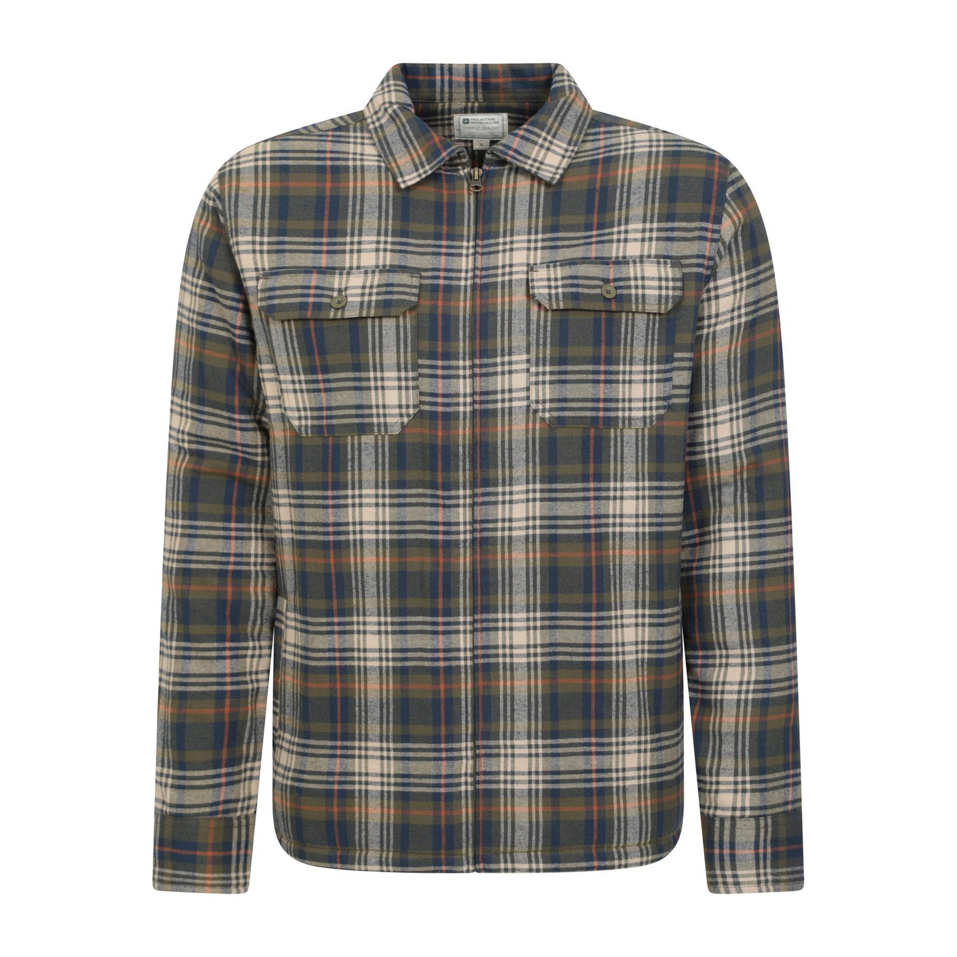 Dark Khaki - Front - Mountain Warehouse Mens Stream II Flannel Lined Shirt