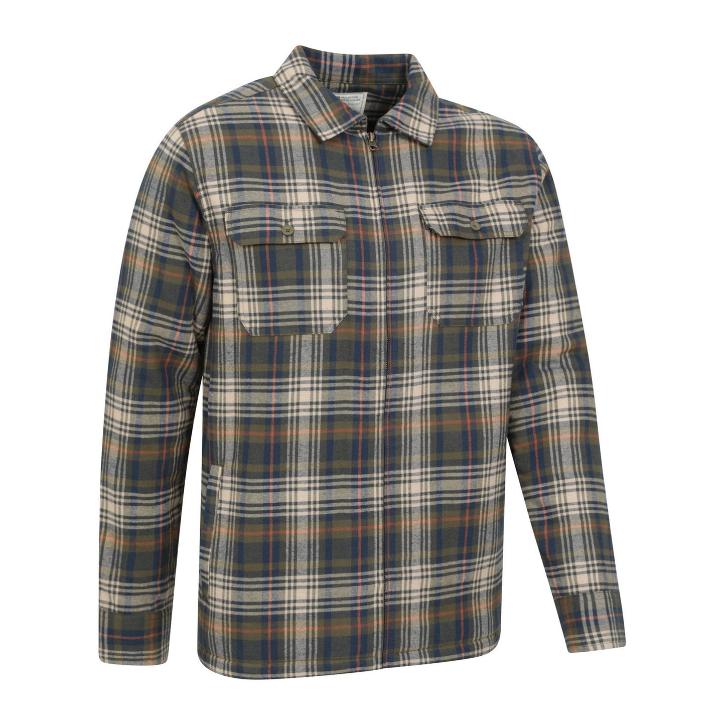 Dark Khaki - Side - Mountain Warehouse Mens Stream II Flannel Lined Shirt