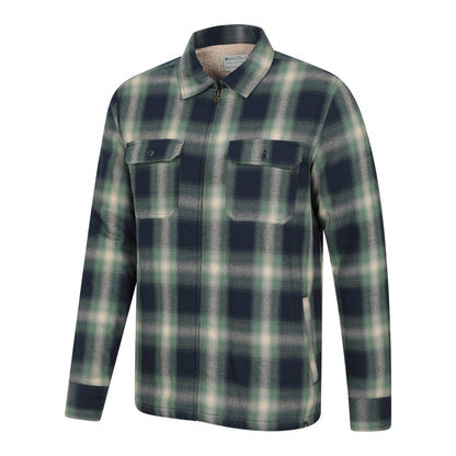 Dark Green - Side - Mountain Warehouse Mens Stream II Flannel Lined Shirt