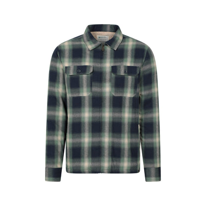 Dark Green - Front - Mountain Warehouse Mens Stream II Flannel Lined Shirt