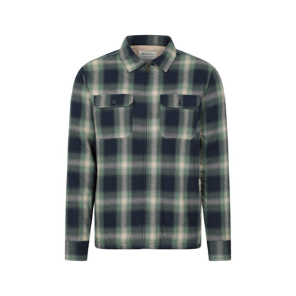 Dark Green - Front - Mountain Warehouse Mens Stream II Flannel Lined Shirt