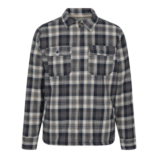 Blue - Front - Mountain Warehouse Mens Stream II Flannel Lined Shirt
